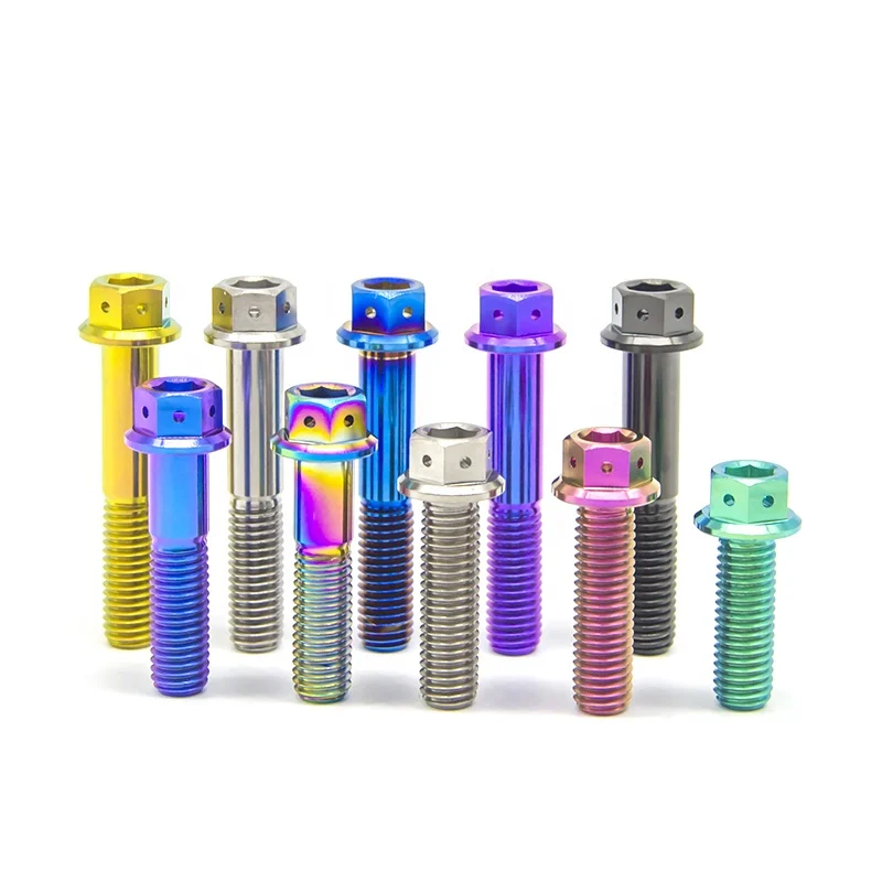 TITST  GR5 Flange Inner Hexagon Head titanium Screws for Motorcycle Brake Calipers DualDrive titanium bolts