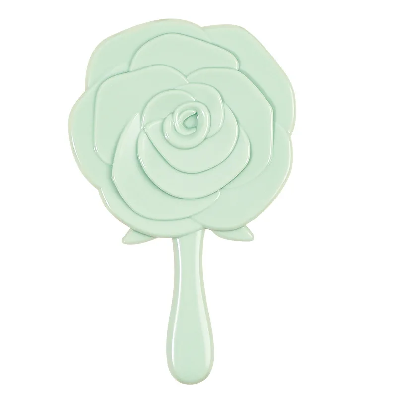 WholesaleMirror Cheaper Price Rose shaped Handheld  Plastic Hand Mirrors Private Logo Handheld Travel Portable Cosmetics Mirror