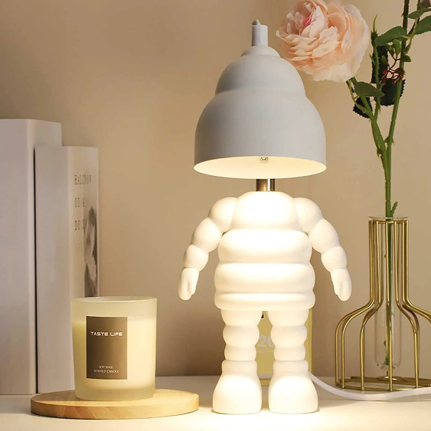 Dimmable Night Light Candle Warmer Robot Electronic Melting Lamps Home Office Bedroom Living Room UK Plug