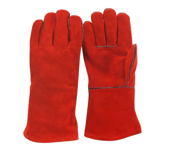 Industrial Cowsplit Leather Heat Resistant Safety Work Protection gloves For Welding Work