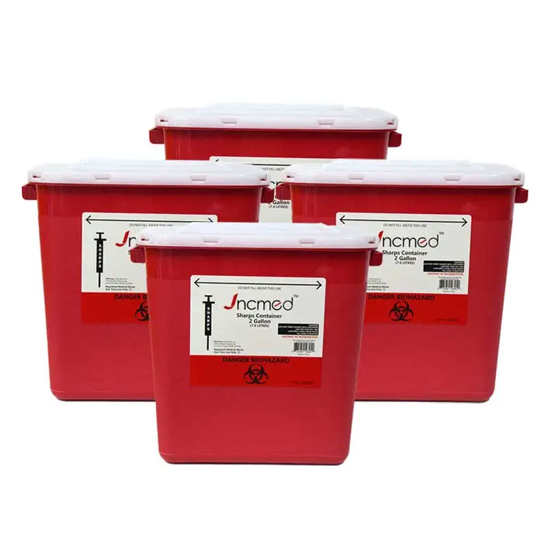 2 Gallons Medical Sharp Container Plastic Sharp Container