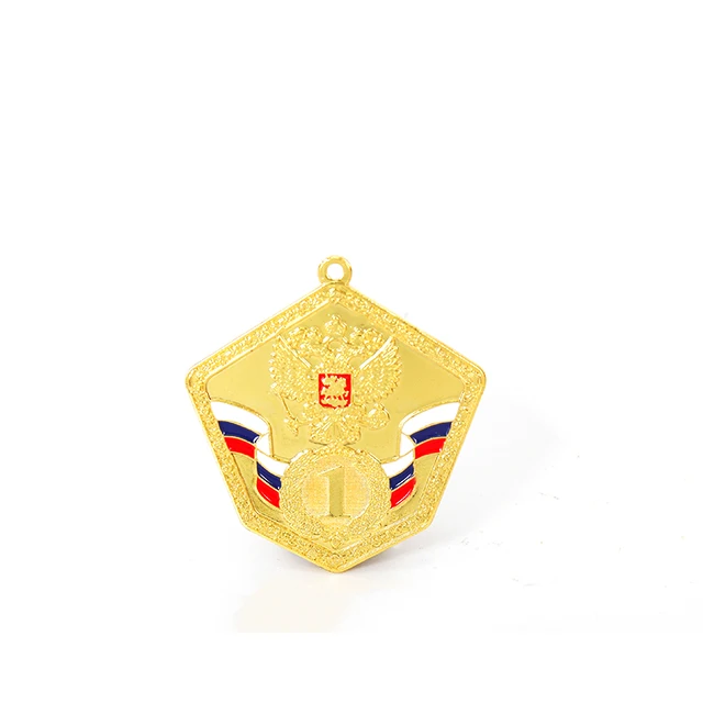 Russian blank embossed white  blue and red lacquer Medal Competition Medal blank nameplate Special-shaped medal