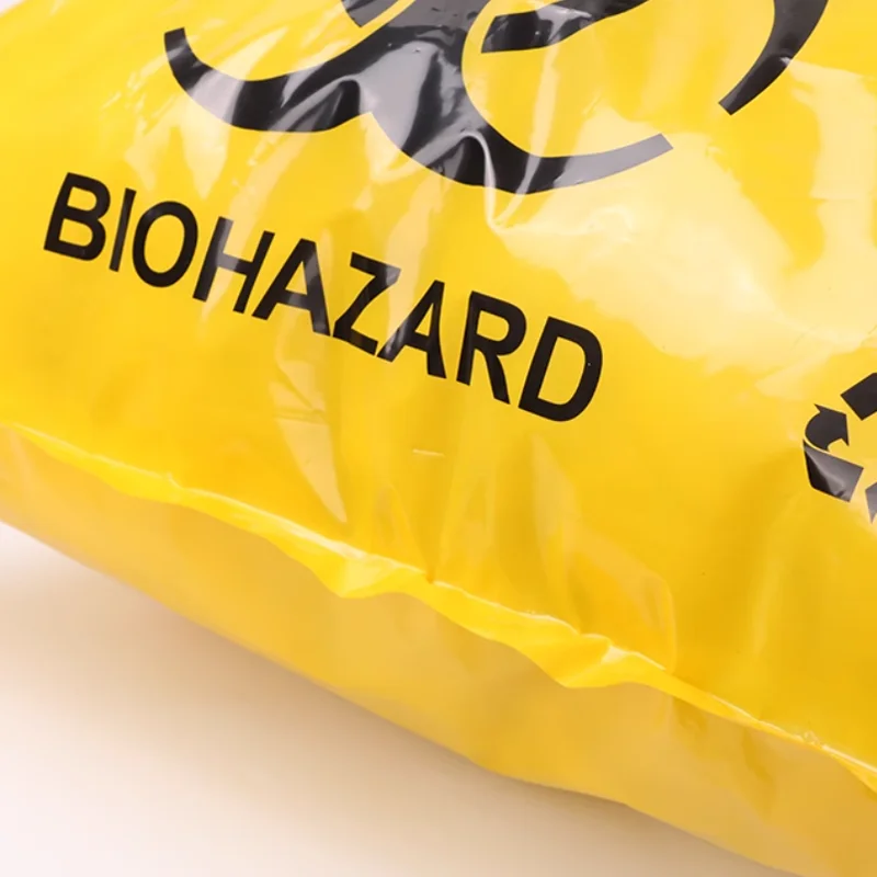 Customized Yellow LDPE Biodegradable Shrink Medical Waste Biohazard Bag Mold Plastic Modling Type Chemical Application