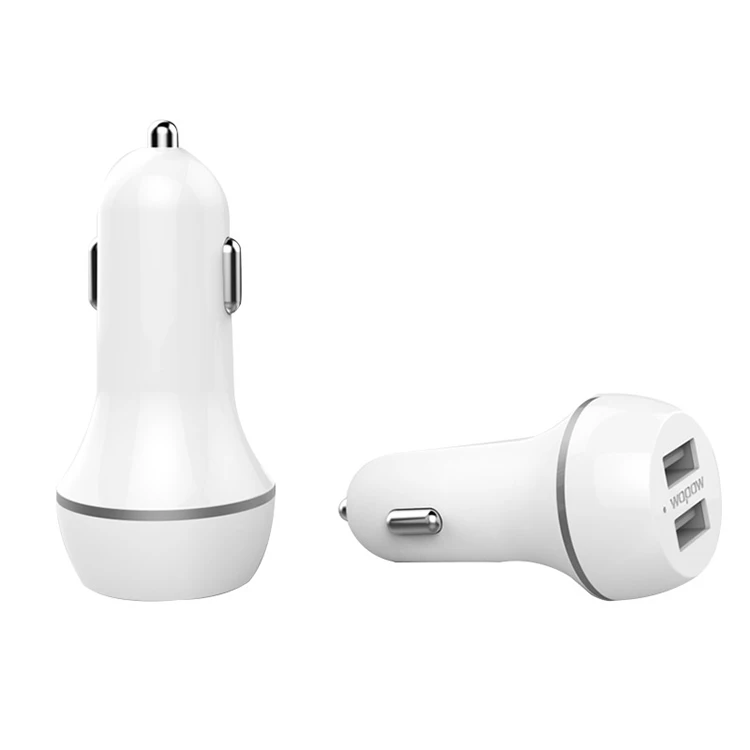 Wowpow CD004 DC 5V-1A/2.4A выход сотового телефона, умное Мини Автомобильное зарядное устройство, двойной usb с кабелем