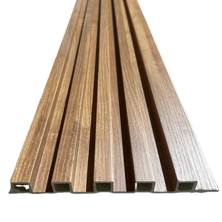 SONSILL Interior Wall or Ceiling Decoration Wooden Grain Wall Decor PVC WPC Fluted Wall Panels for Decoration