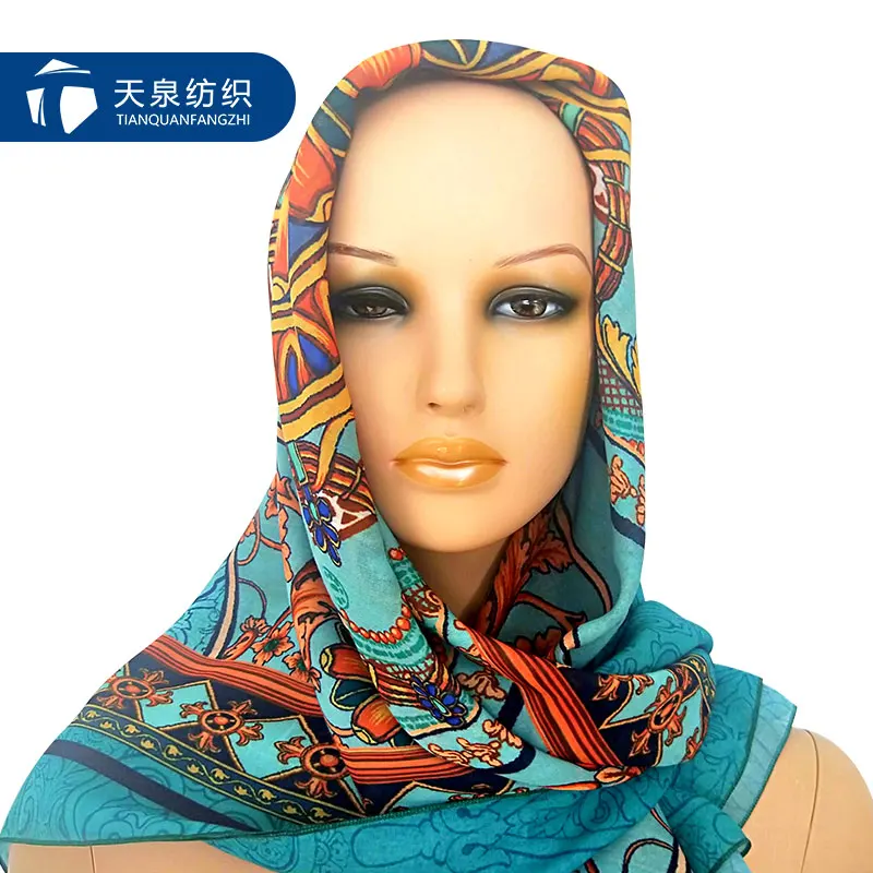 Лучшая распродажа шарф вуаль ткань оптовая продажа Высококачественная цифровая печатная хиджаб используемая для мусульманской женщины