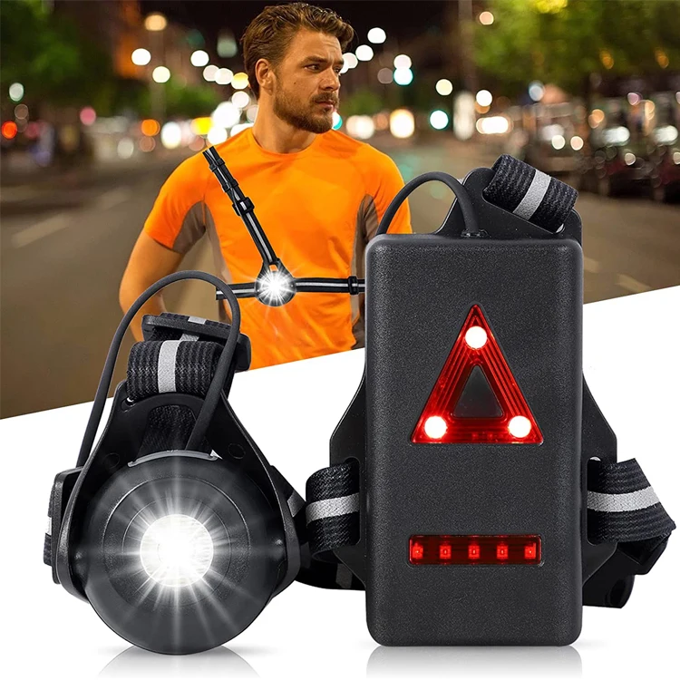 Высокая видимость USB перезаряжаемый светодиодный бегущий жилет с предупреждающим отражающим поясом