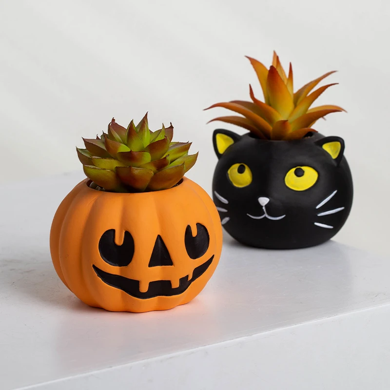 YUANWANG Cartoon Halloween Succulent Planter Pots For Garden Home Decoration Plants Ceramic Pots