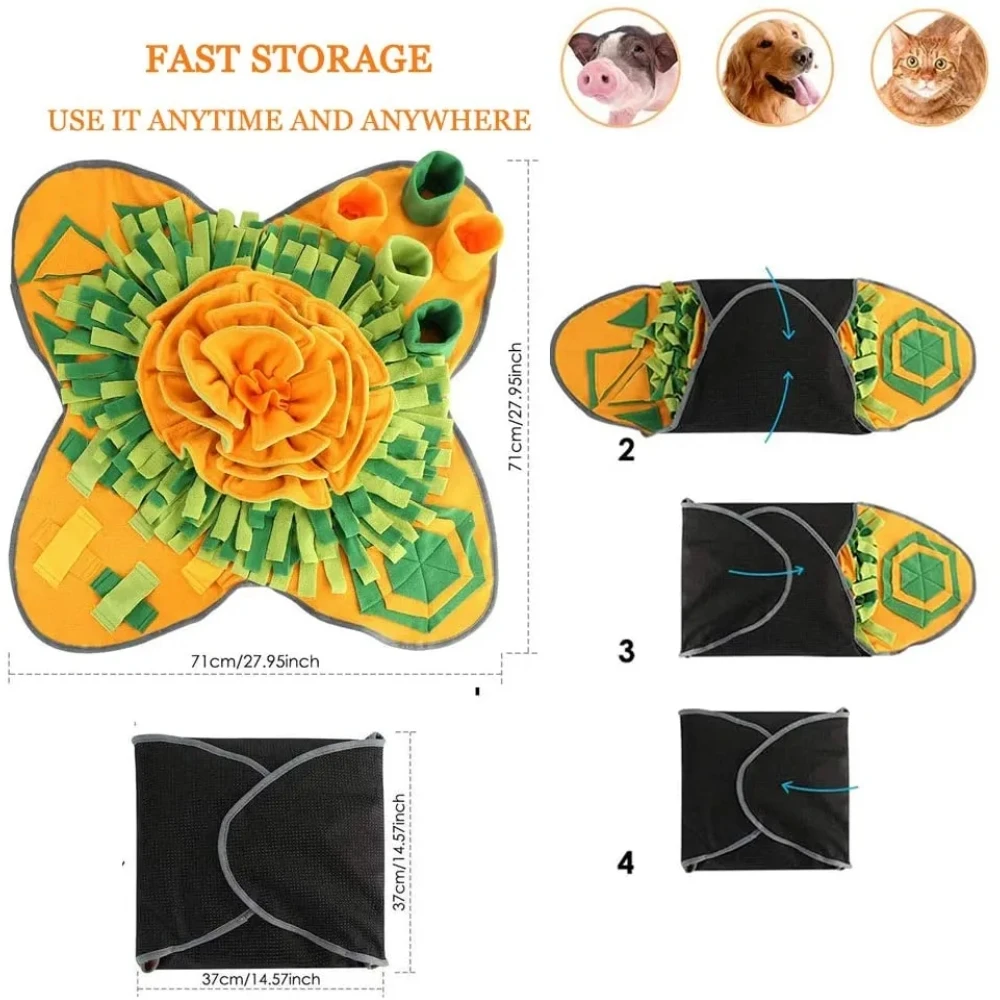 Washable Petals Large Sniffing Mat Sent Radish Sounding Toy Healthy Slow Feeder Mat