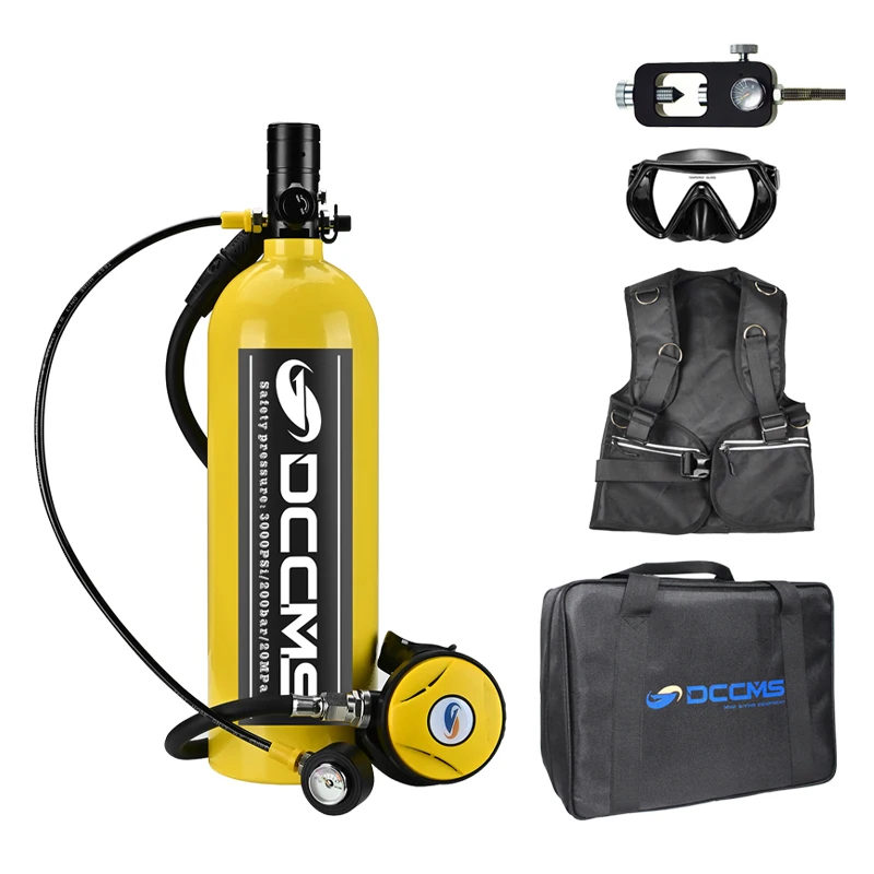Diving Breathe Underwater Set Diving Spearfishing Portable Air Cylinder Diving Tank Bottled Water Sports Trimix Lung Tank 2.0L