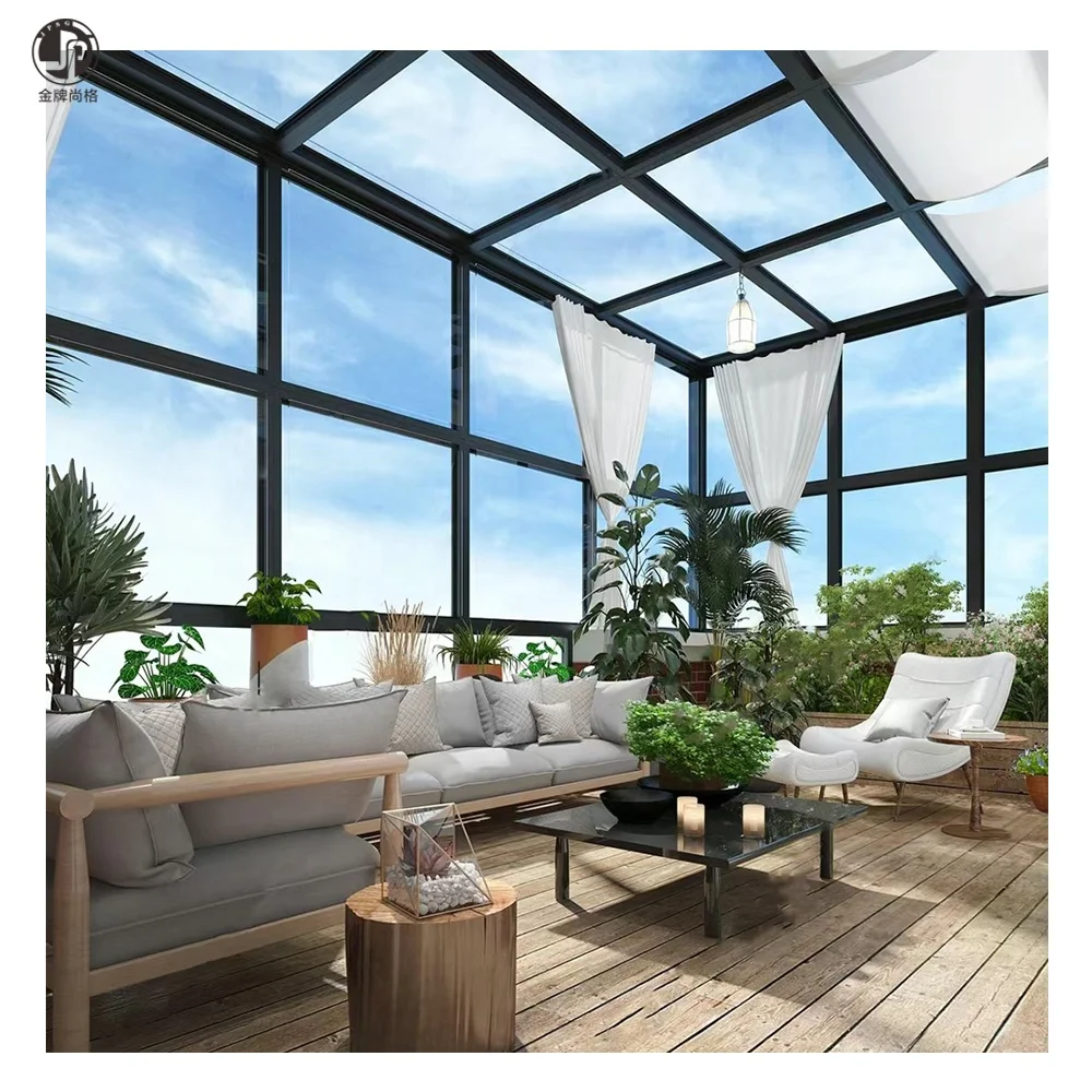 Aluminum double tempered glass solarium Summer house Free standing room Solarium Winter garden