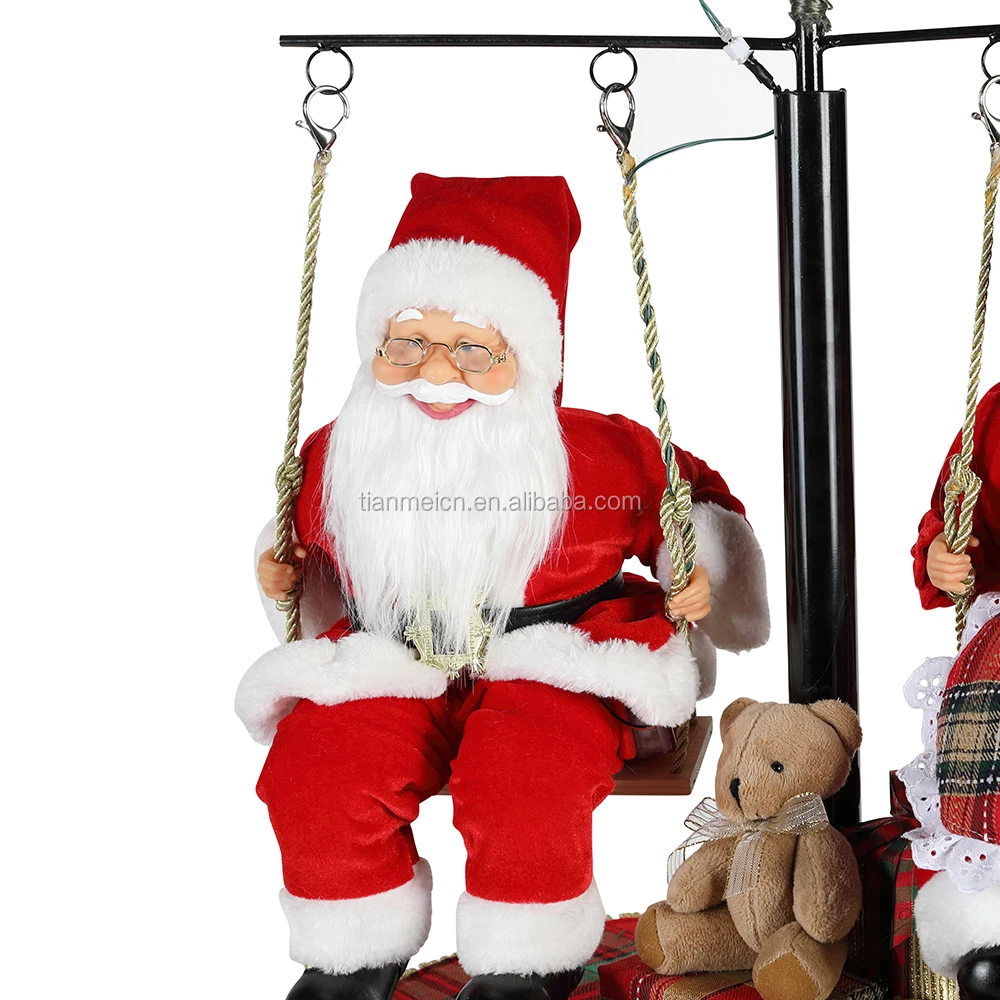 120cm Huge Christmas decoration music navidad big Santa Claus Ornament custom christmas plush Figurine large santa claus xmas