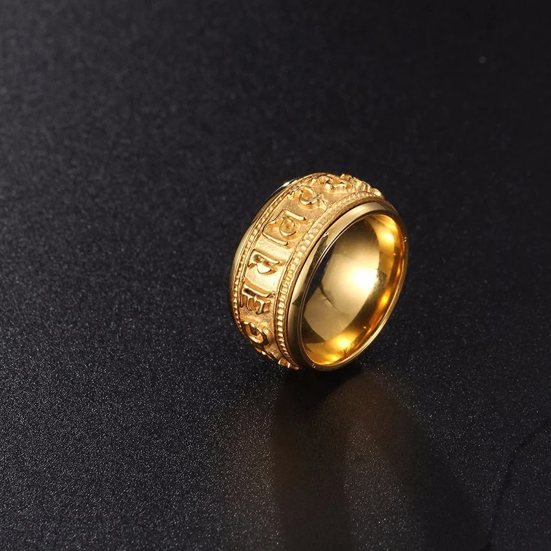 Luxury Mayan Gold Jewelry Men Alphabet Rings