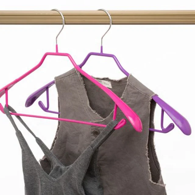 PVC Coated Non-Slip Metal Clothes Hanger Hook Type Suit/Pant/Skirt/Trouser/Coat Laundry Room Wardrobe