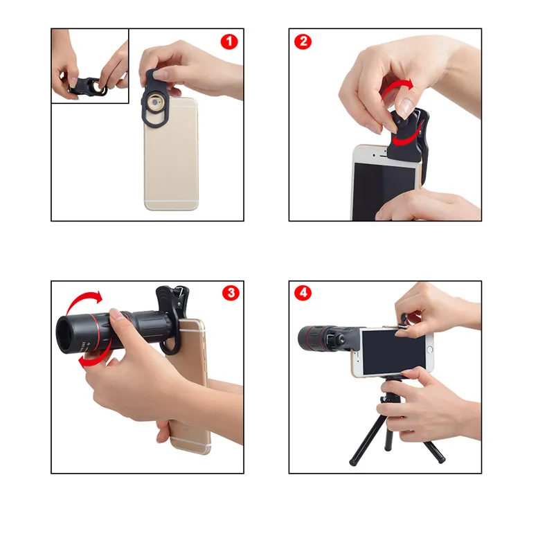 18X Telescope Zoom Mobile Phone Lens for iPhone Samsung Smartphones universal clip Telefon Camera Lens with tripod