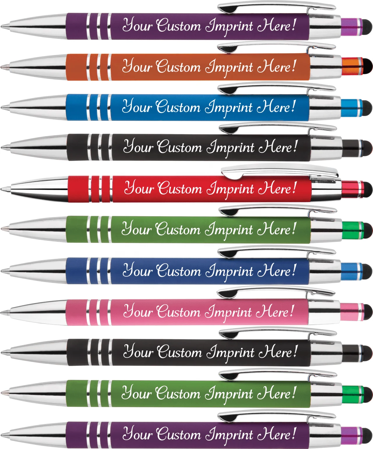 promotional Custom Logo print full colors Metal engravable touch screen cheapest stylus ballpoint pens metal pen