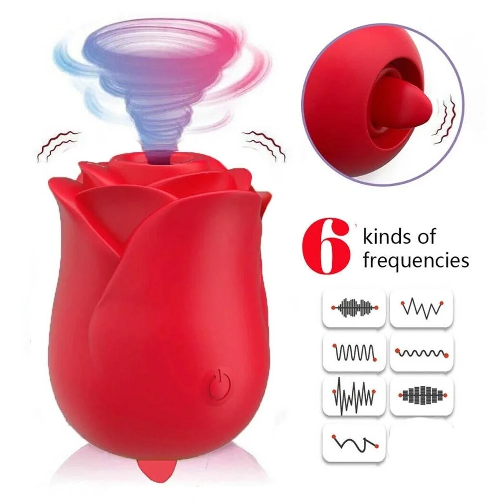 Power Tools G-spot Clitoris Sucking Rose Vibrator Vaginal Nipple Stimulator Licker and suction for Women couple Masturbation Ad