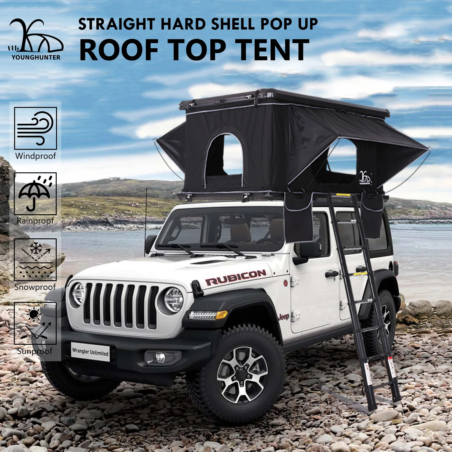 China manufacturers camping buy aluminum hardshell rooftop tent for pickup car suv
