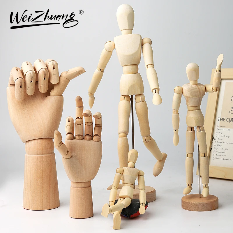 Wholesale Artist Human Manikin Hand model Oem Chinese Hemu Wooden Manikin For Art Supplies