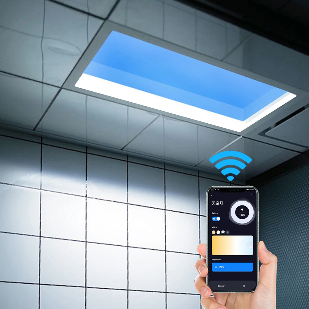 Switch Atmosphere Artificial Skylight Roofing Tuya App Led Blue Sky Ceiling Led Light Blue Sky Ceiling Panel Lamp