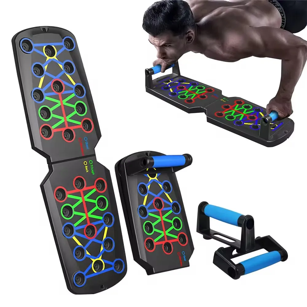 CHENGMO SPORTS factory direct cheap foldable push up stand board set chest back triceps arm trainer with resistance band