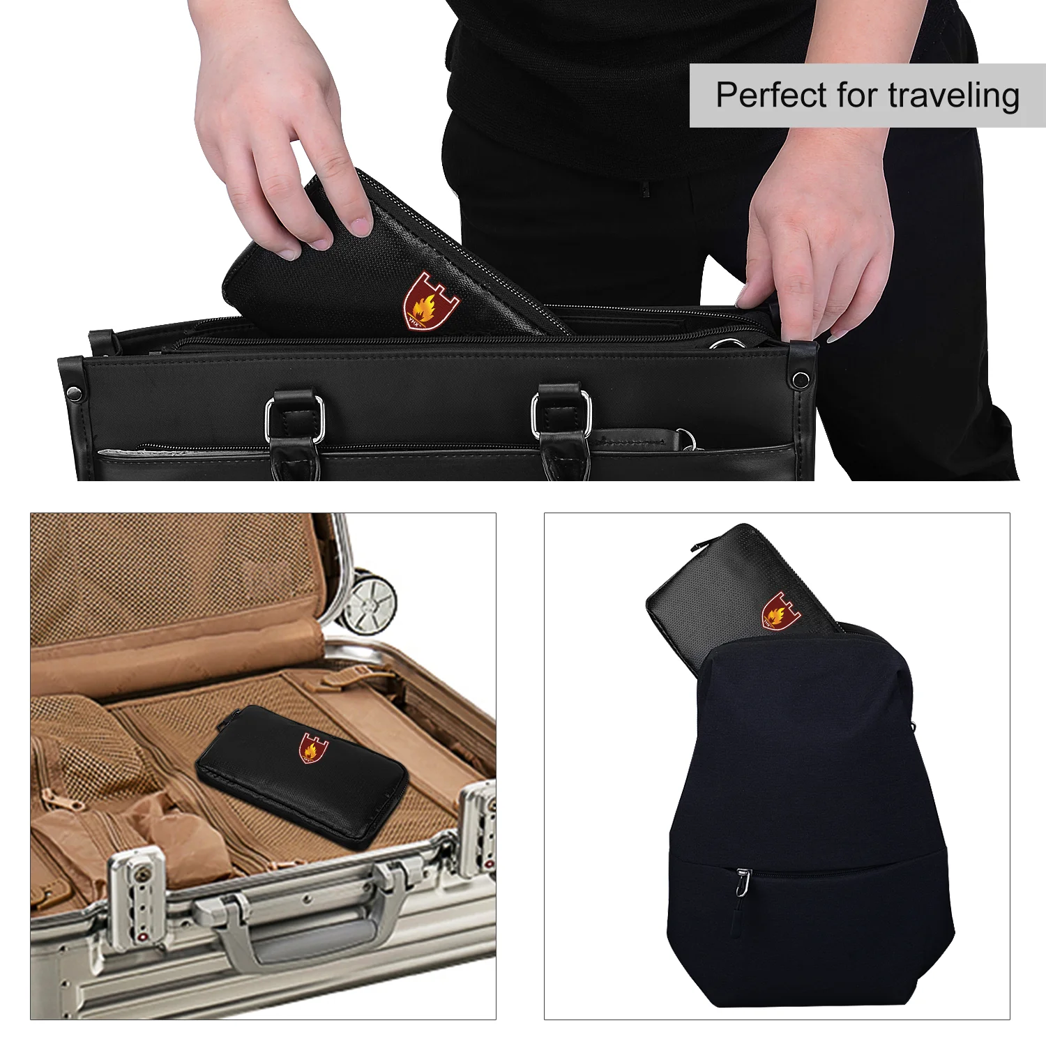 High quality waterproof and fireproof safety storage bag fireproof battery money bag power supply storage bag