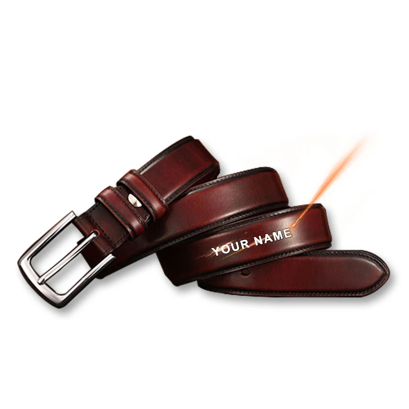 Free Engraving Designer Customized Men Lather Buckle Belts Famous Luxury Brands Genuine Leather Classic Belt