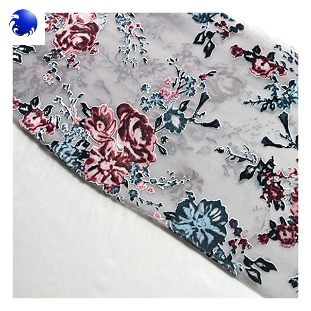 design velvet print burnout fabric for india customer Good Price