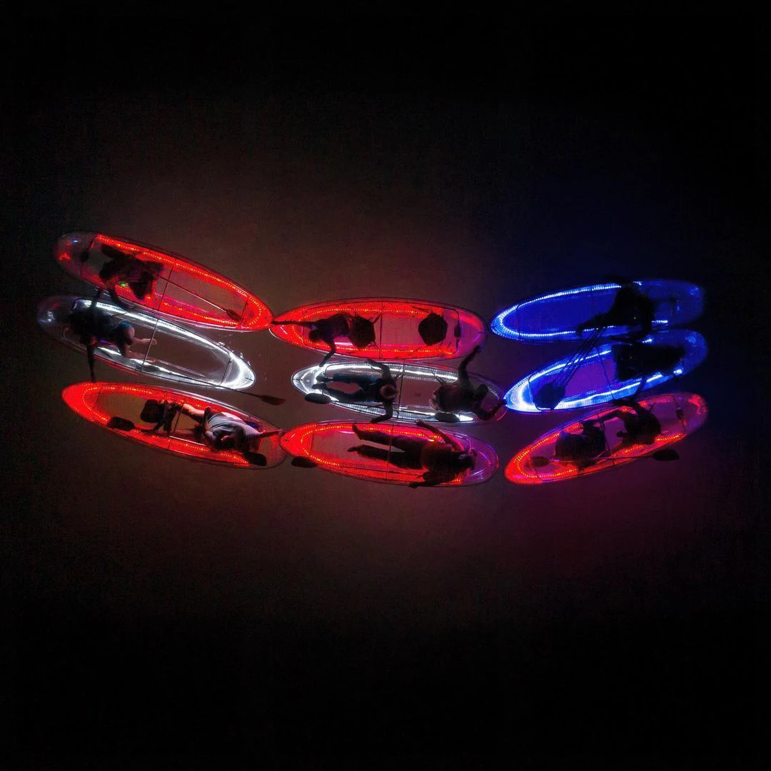 2 Person Seat Transparent night Warehouse  Hot Sales PC Transparent  Kayak Boat Rowing Boats