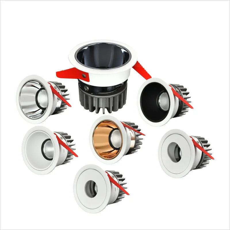 LED Deep Anti-glare Spotlight 3W 5W 7W 12W COB Lighting Recessed Ceiling lamp 85-265V Round Downlight For hotel