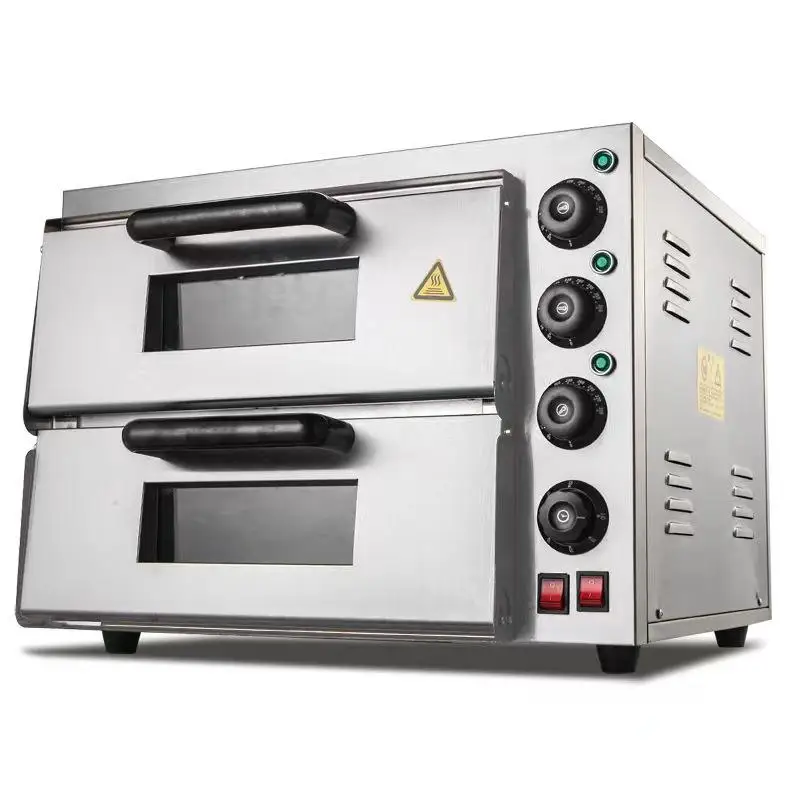 Newest Commercial Electric Gas Mini Italian Pizza Oven 3000W Stainless Steel Double Layer16 Inch Pizza Maker