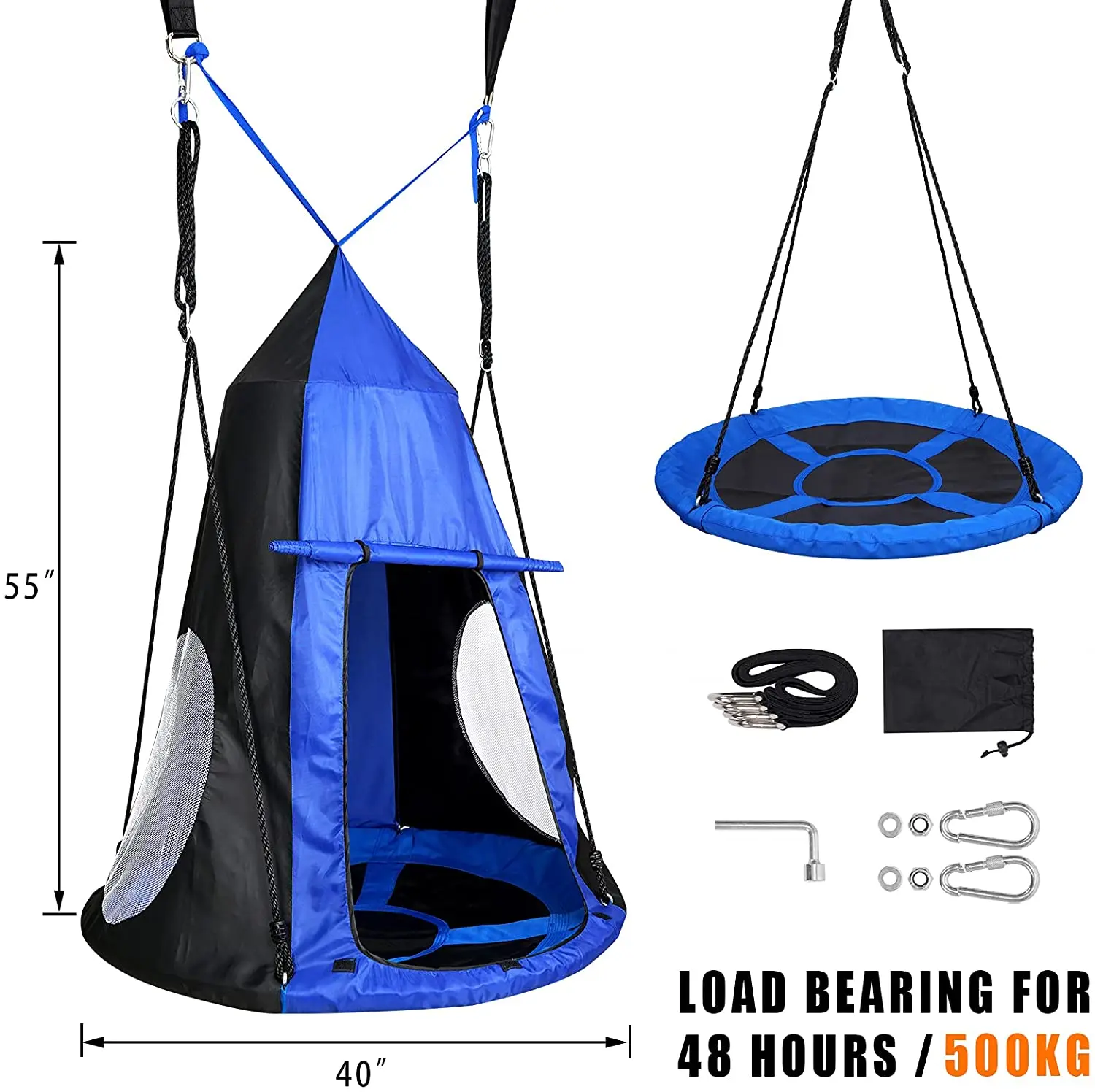 Multicolor Hanging baby Nest Hammock Swing  Playing Tent Flying Saucer Tree Swing with tent