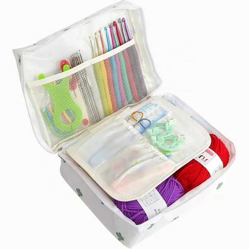 Diy Crafts Accessories Kit Crochet with Crochet Hooks Yarn Set Includes Yarn Balls, Needles, Accessories