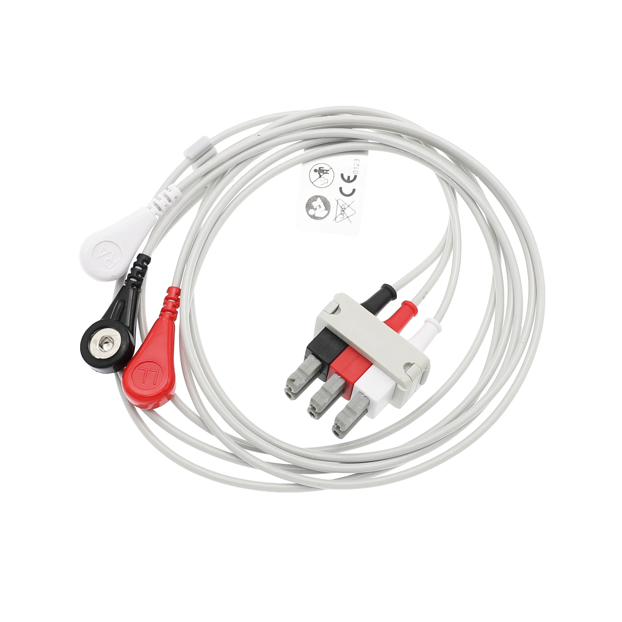 Reliable quality HP ecg cable 3 lead wires , 2pin ,AHA,Snap ,durable in use