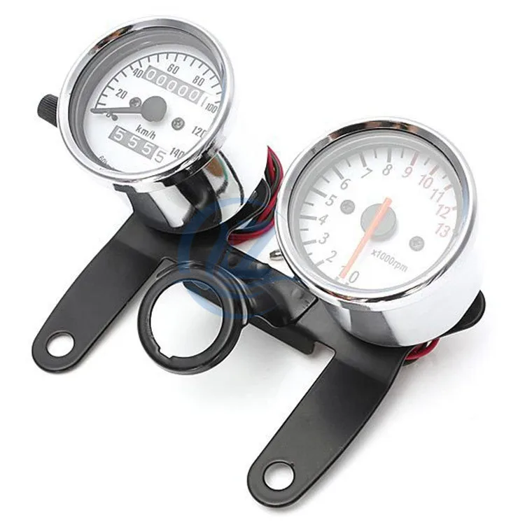 Universal Stainless steel Vintage Motorcycle Speedometer Modified Tachometer Odometer Speedometer
