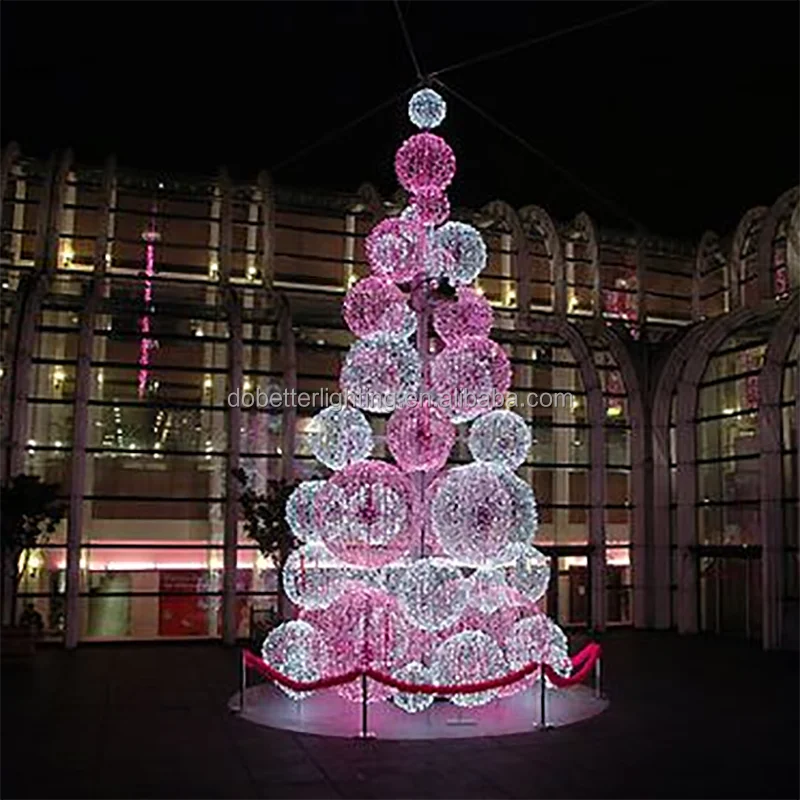 Traditional Christmas Day LED Tree outdoor Waterproof Atmosphere for shopping mall /park/party