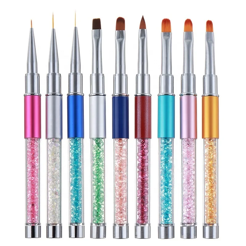 
3Pcs/set Nail Art Acrylic UV Gel Extension Builder Rhinestone Painting Brush Lines Liner Pattern Drawing Pen 