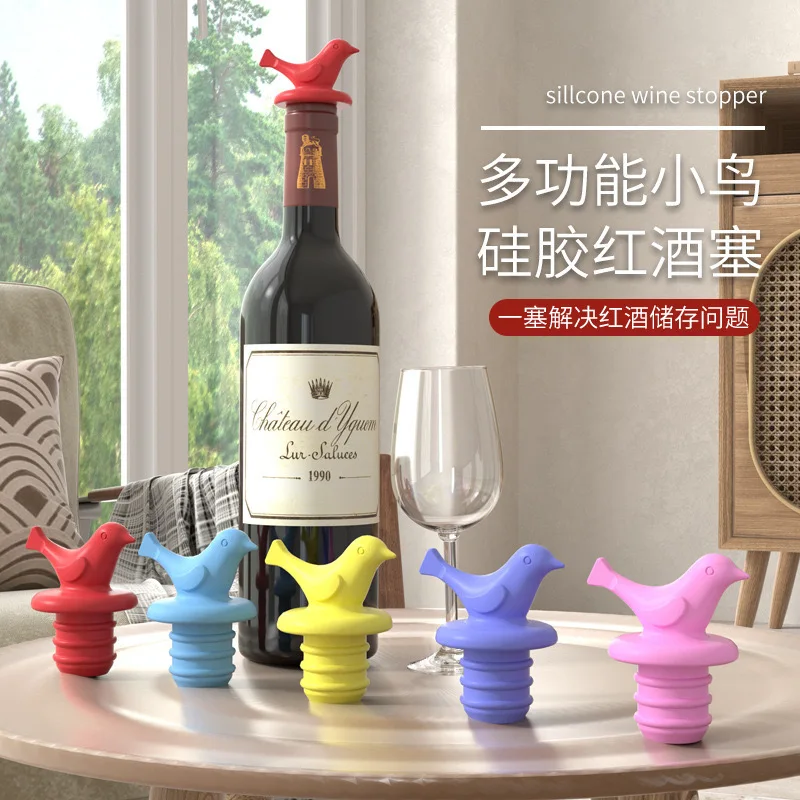 Unique Decorative Reusable Silicone Wine Bottle Stopper Personalized Customized Wedding Favors With Shooting Cap Sealer