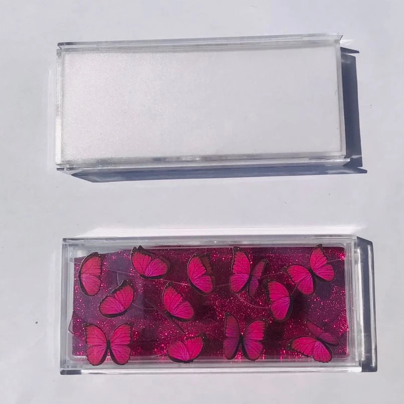 
mink lashes case style butterfly lash box and clear butterfly acrylic lash case 
