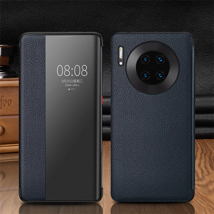 For Huawei Mate 30 P30 Pro Premium Quality Window View Leather Wallet Flip Phone Holster Phone Case