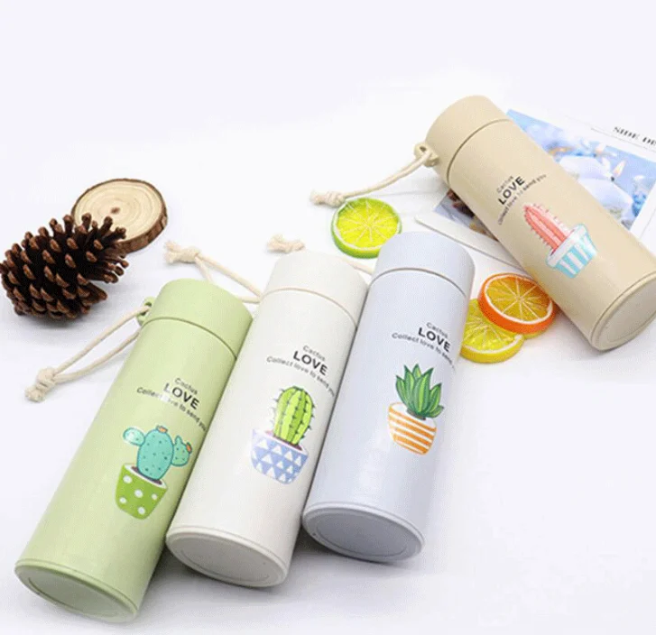 Cheap Cylinder Portable Insulated Water Bottle Travel Mug Vacuum  Water Cup