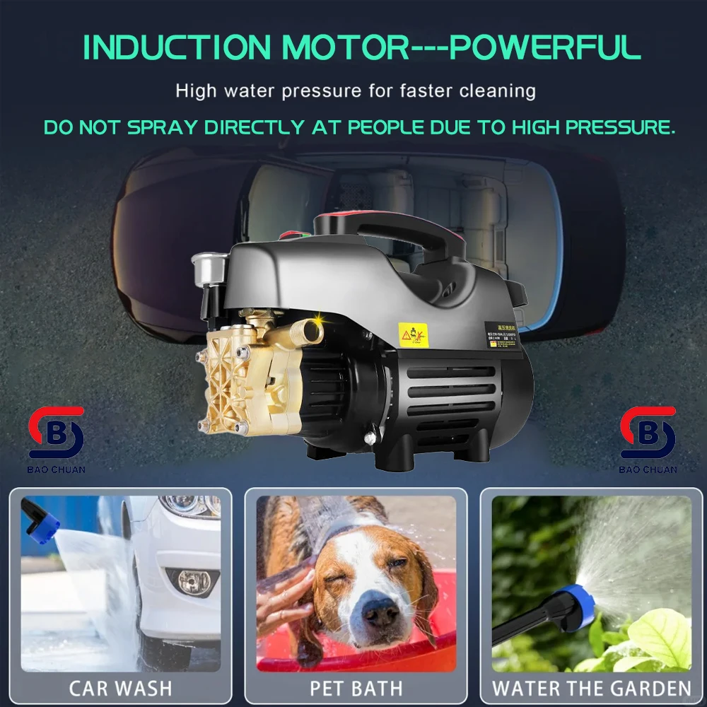 BC053020 2200w automatic electric car washer gun 110V car cleaner washer foam gun hose nozzle high pressure car washer