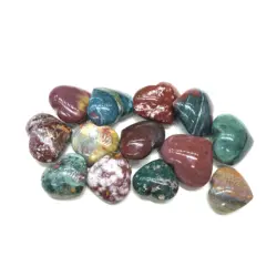 Natural Small Blue Green Red Ocean Jasper Crystal Heart For Pendant Decoration Gifts