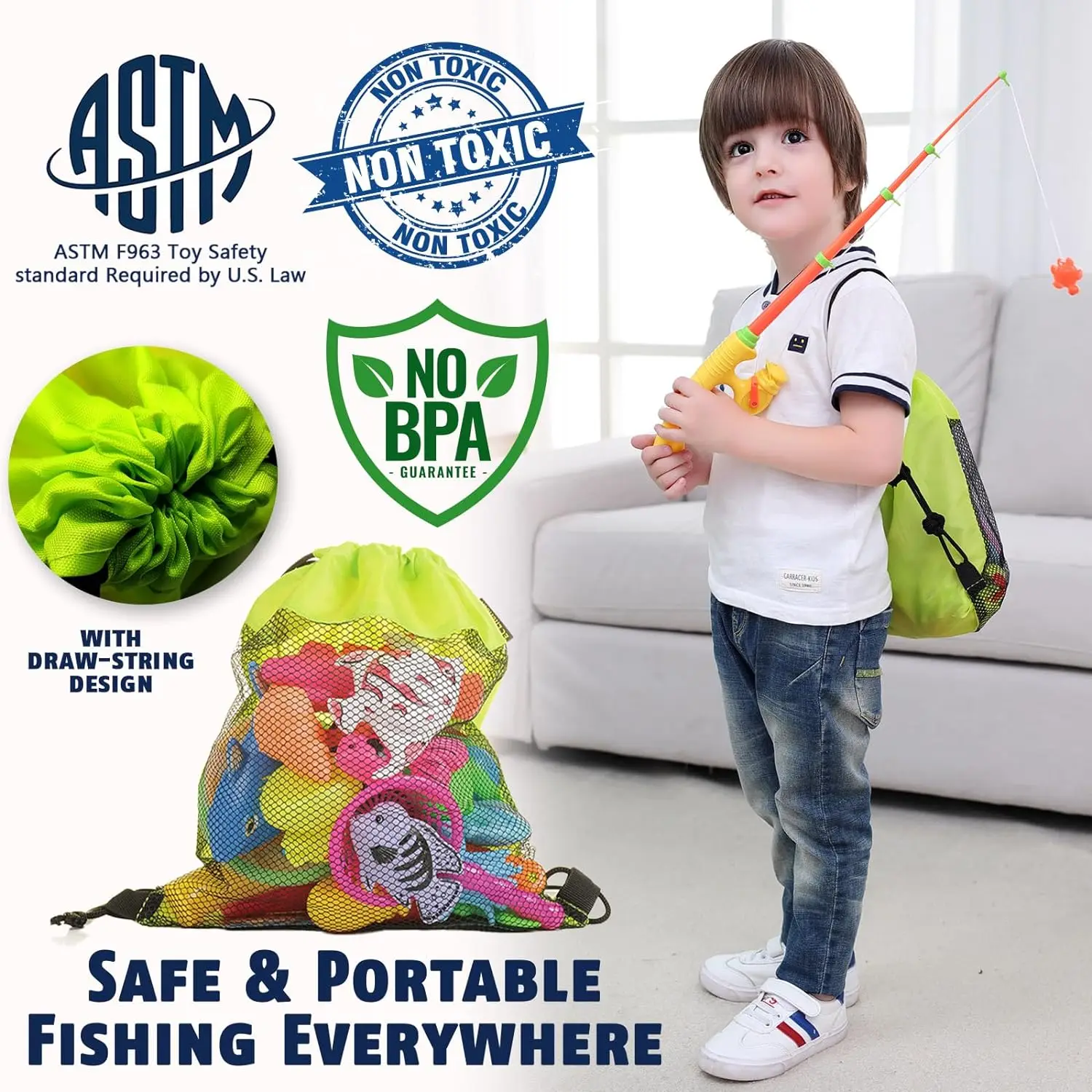 Water Table Bathtub Kiddie Party with Pole Rod Net Plastic Floating Magnetic Fishing Pool Toys Game  for Kids Gifts