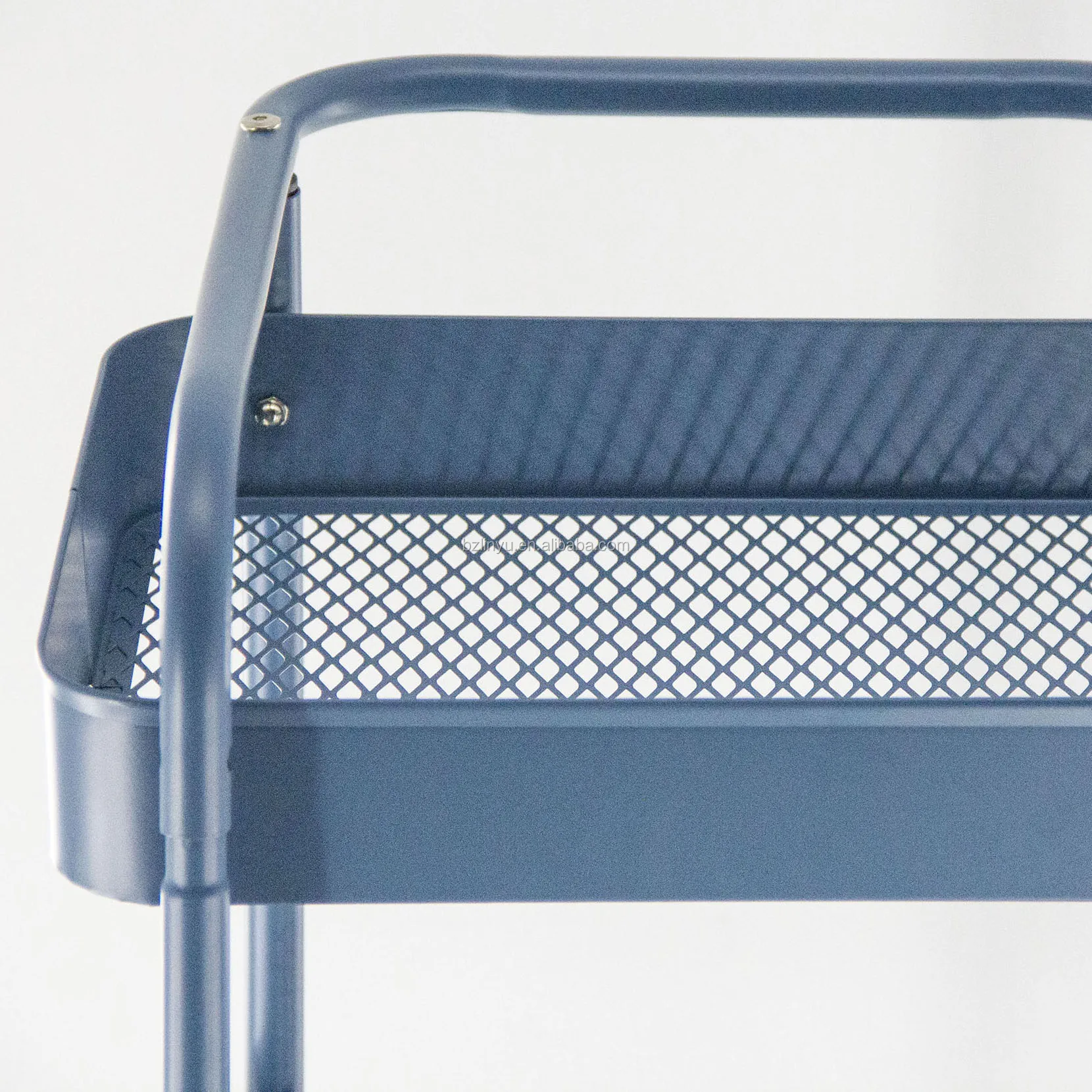 3-layer height-adjustable storage rack trolley sturdy four-wheel rolling