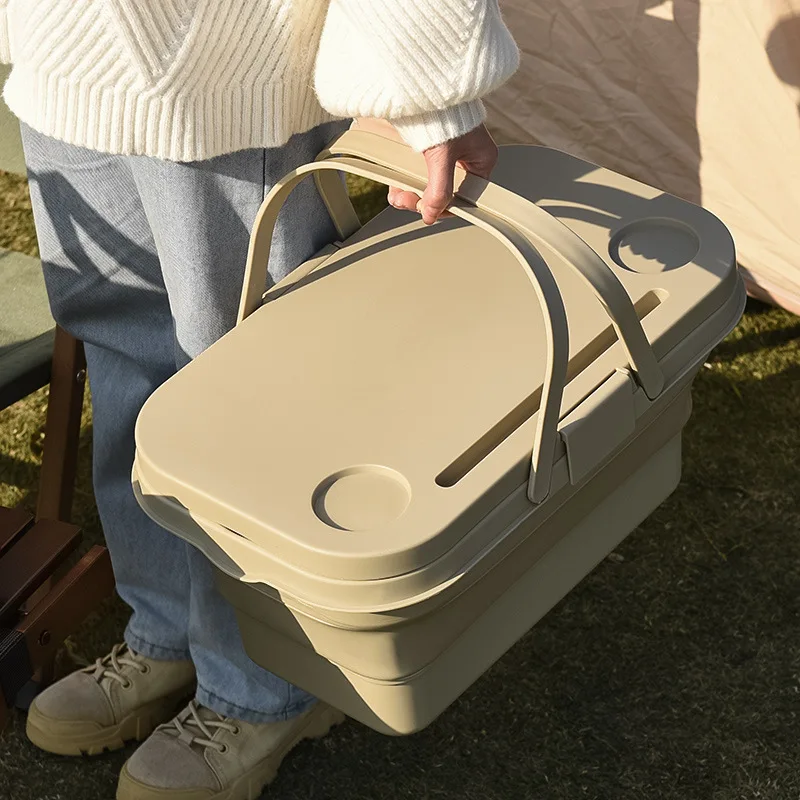 Outdoor Spring Picnic Fruit Basket Foldable Storage Basket