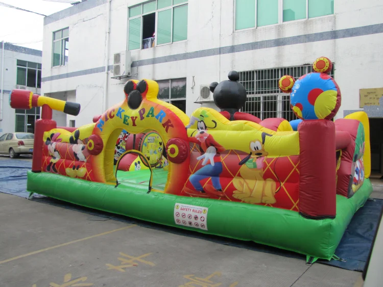 Inflatable Mickey mouse cartoon trampoline theme game park air playground for kids