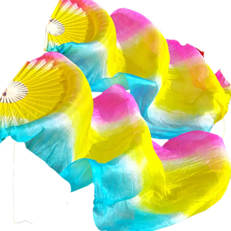 Bestdance Belly Dance Real Silk Fan Veils Performance Fan Veil Professional Right Hand Left Hand Fans Veils OEM
