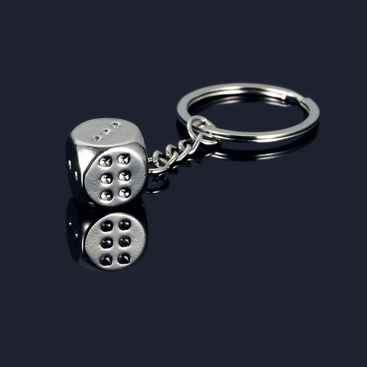 Manufacturer Promotional Good Luck Dice Metal Key Chain Zinc Alloy Car Keychain Accessories