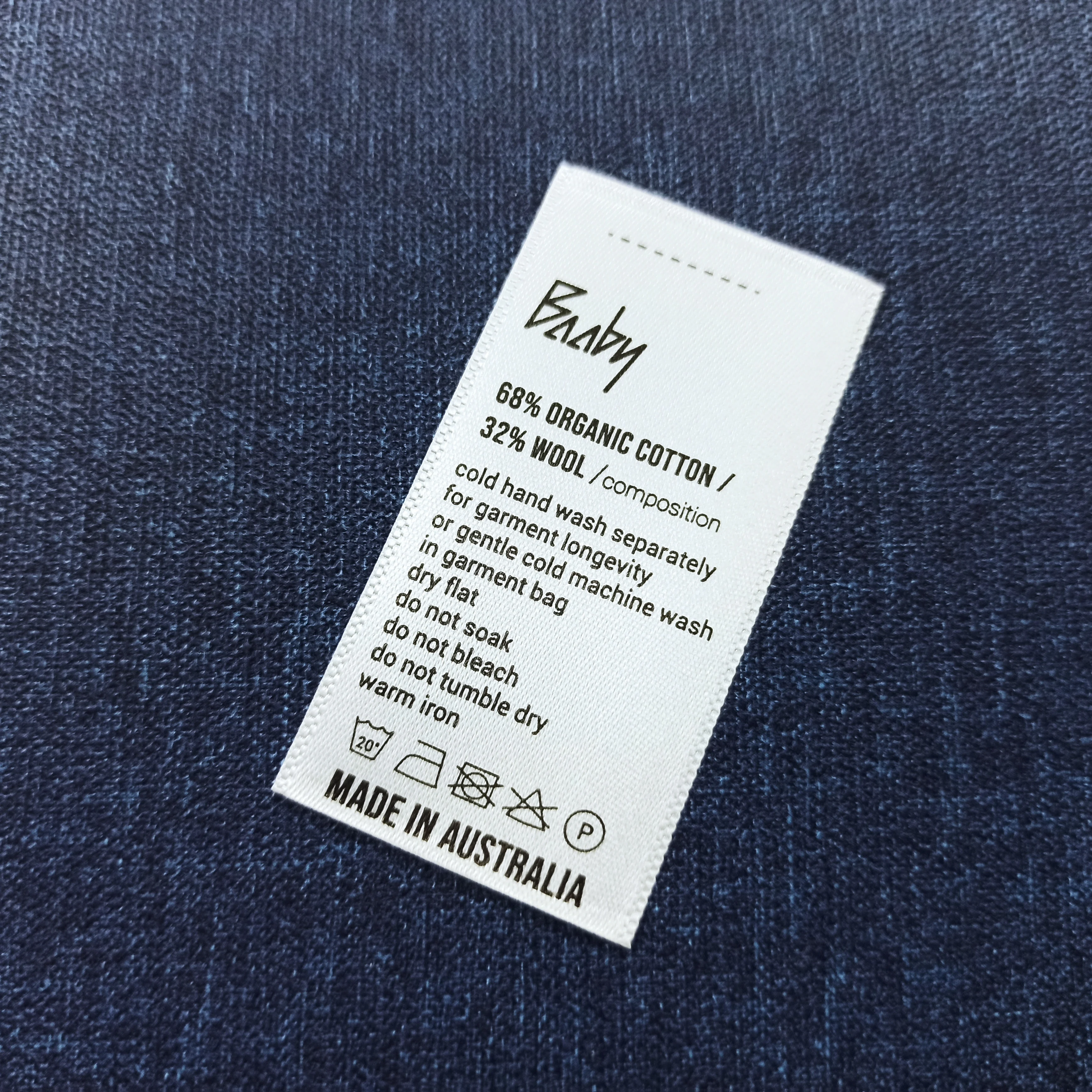 Eco-friendly Red Polyester Satin Wash Care Label With Clothing Care Symbols Symbols
